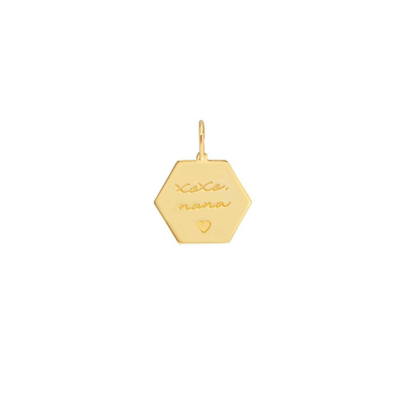 Hexagon Charm - Engravable