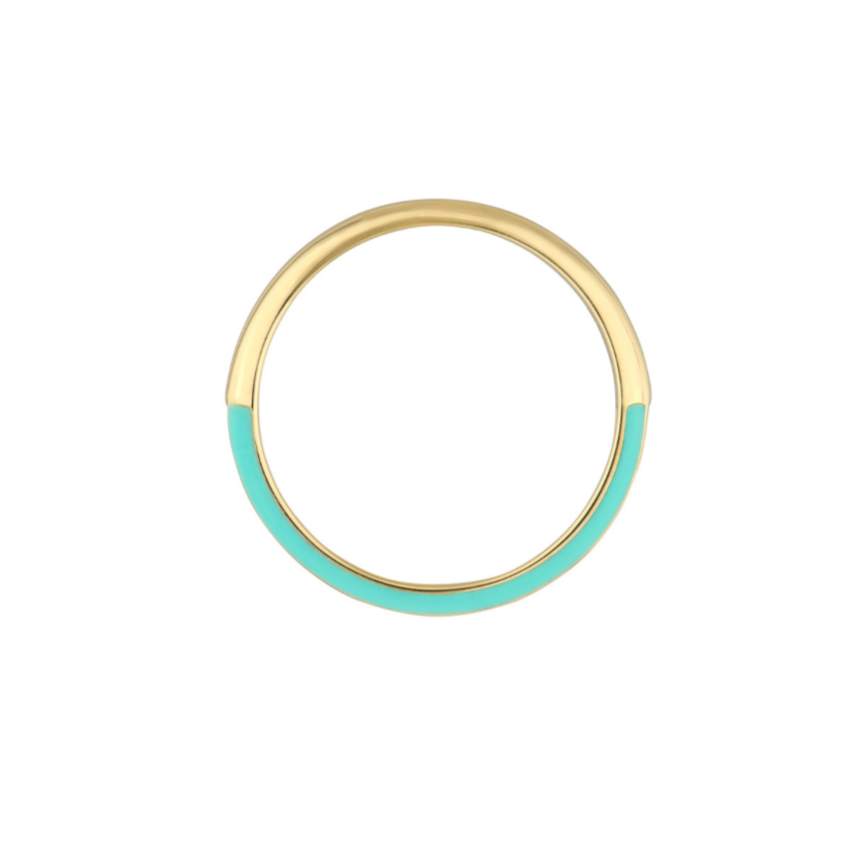 Diamond Band With Turquoise Enamel