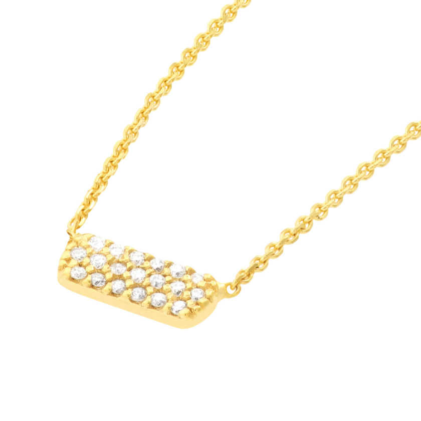 Diamond Pave Bar Necklace