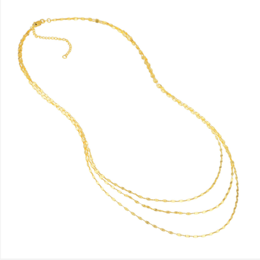 Hammered Mariner Chain Layered Necklace