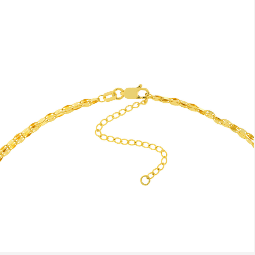 Hammered Mariner Chain Layered Necklace