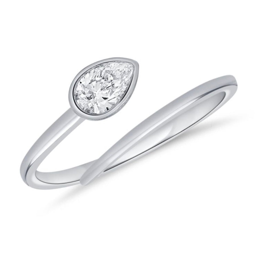 Wrap Ring Set With Pear Shape Diamond