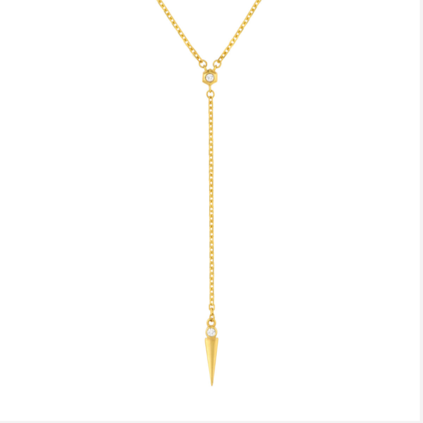 Diamond Multi Layered Lariat Spike Necklace