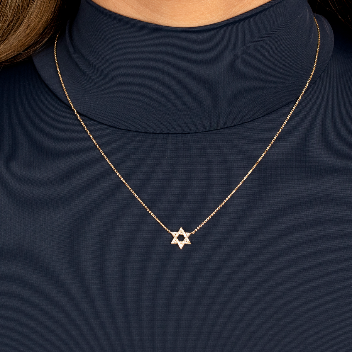 Diamond Pave Star Of David Necklace