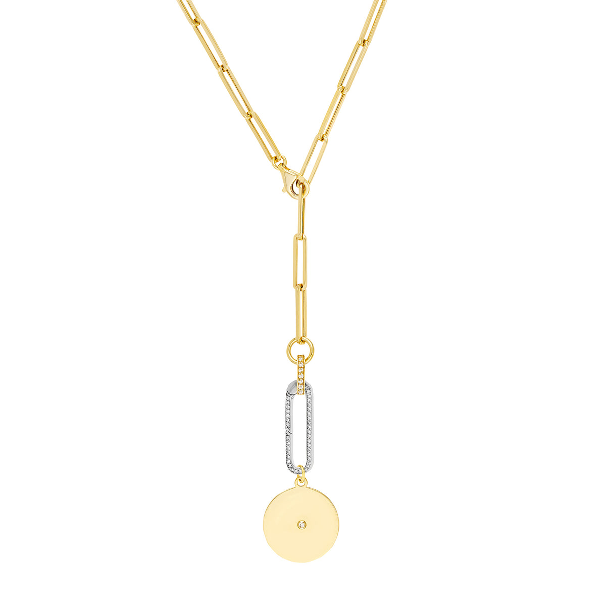 DIAMOND DISC CHARM-Charms & Pendants-A single diamond is bezel set in a solid gold disc. Hang it from your favorite necklace or bracelet. - 14k yellow gold - diamonds: G-H color, SI clarity - chain and diamond extenders are not included - additional photos coming soon-Anneaux Jewelry